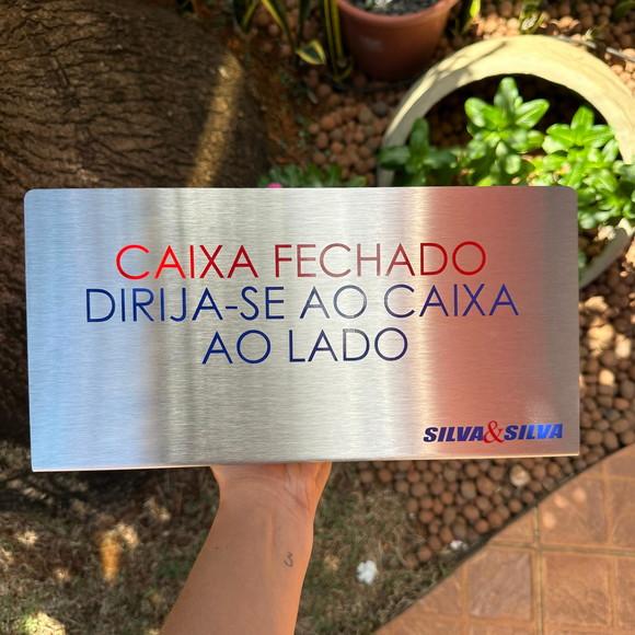Placa de Identificação de Mesa Personalizada - Inox 15x30