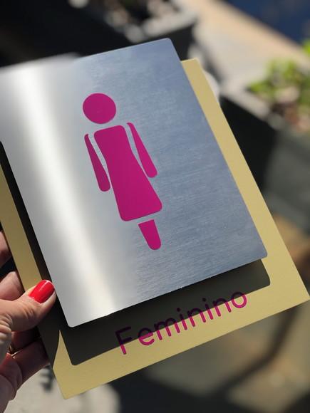 Placa de Identificação de Sala - Ágata Inox 18x22