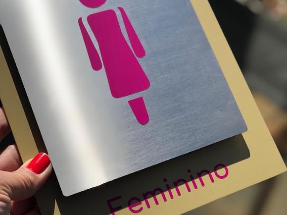 Placa de Identificação de Sala - Ágata Inox 18x22