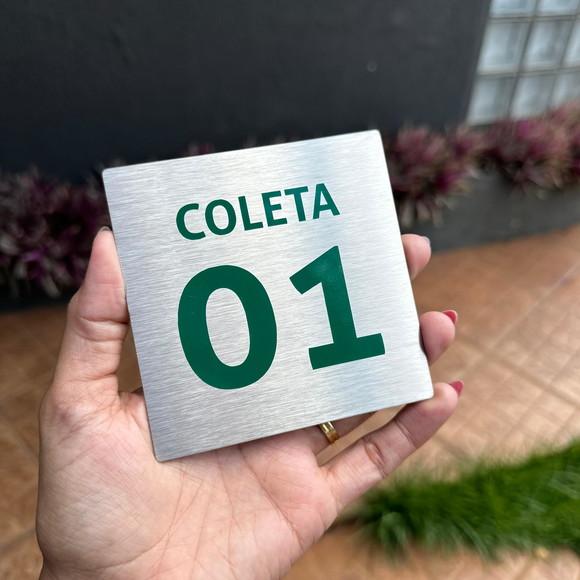 Placa de Identificação de Sala - Caulim 10x10 Inox