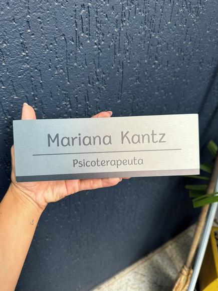 Placa de Identificação de Sala - Caulim 24x8cm Inox