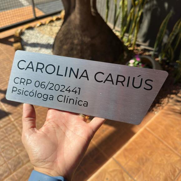 Placa de Identificação de Sala - Caulim 25,5x8 Inox