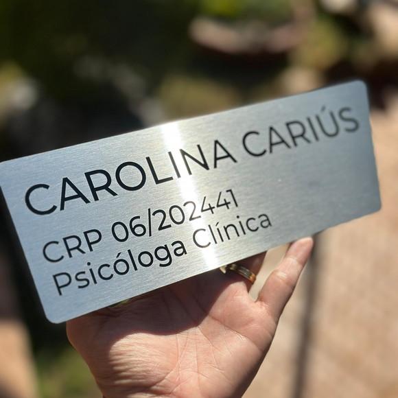 Placa de Identificação de Sala - Caulim 25,5x8 Inox