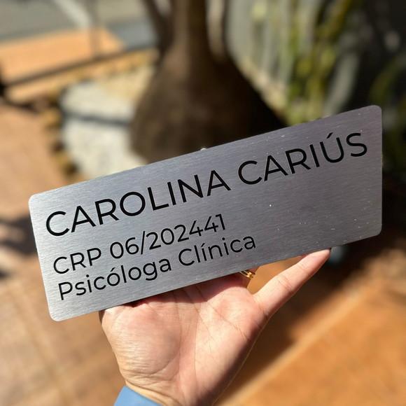 Placa de Identificação de Sala - Caulim 25,5x8 Inox