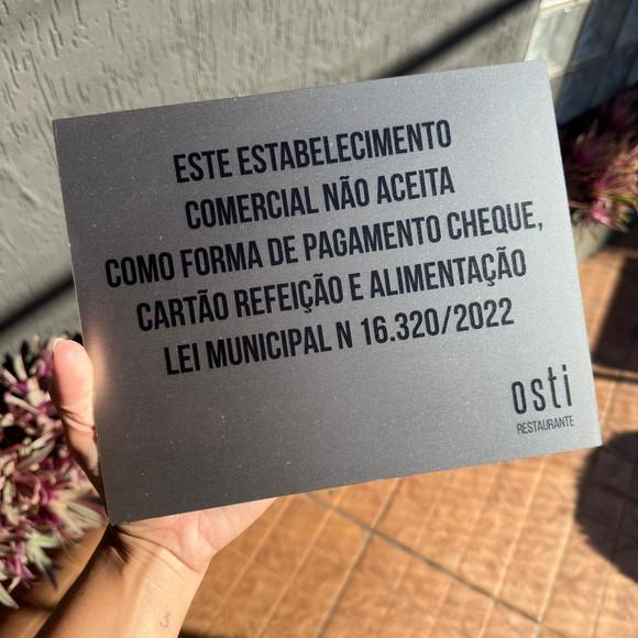 Placa de Identificação de Sala - Caulim 30x10 Inox