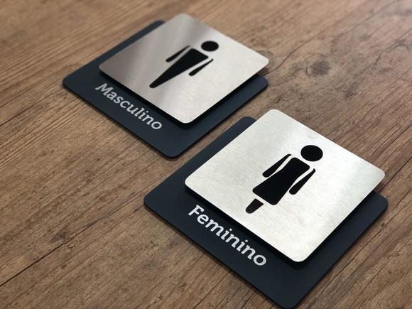 Placa de Identificação de Sala - Modelo Ágata Inox