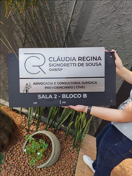 Placa de Identificação de Sala - Modelo Ágata Inox Maxi