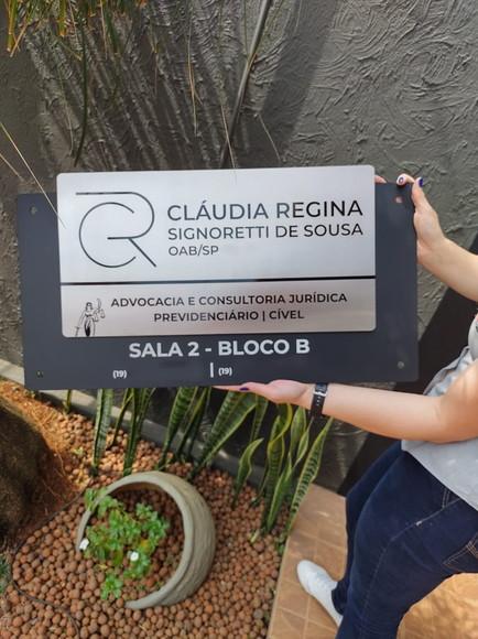 Placa de Identificação de Sala - Modelo Ágata Inox Maxi