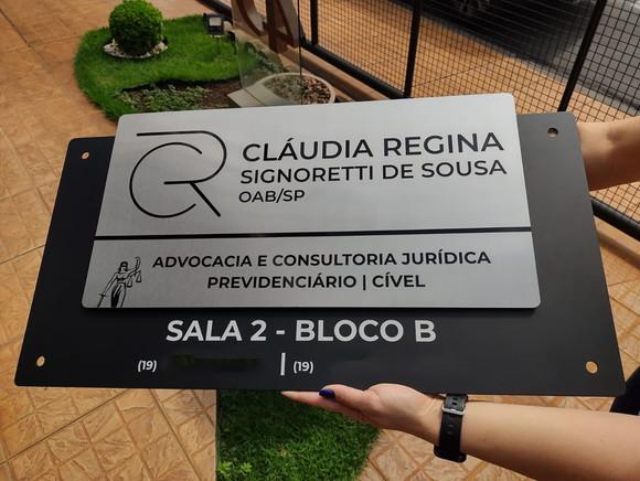 Placa de Identificação de Sala - Modelo Ágata Inox Maxi