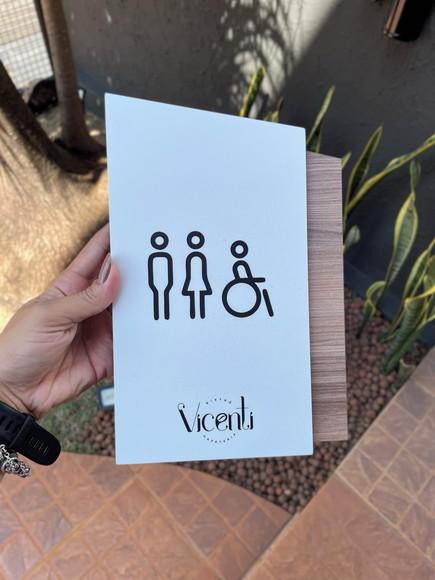 Placa de Identificação de Sala - Modelo Calcita mdf