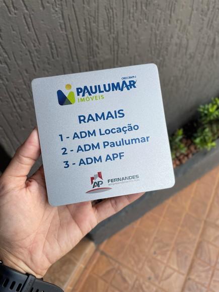 Placa de Identificação de Sala - Modelo Caulim 12x12