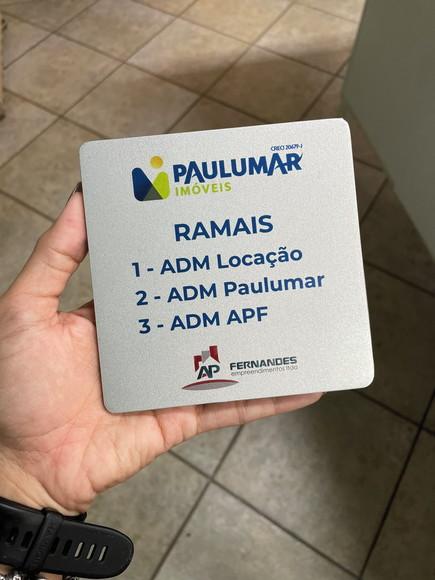 Placa de Identificação de Sala - Modelo Caulim 12x12
