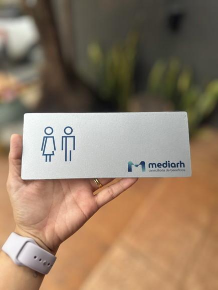 Placa de Identificação de Sala - Modelo Caulim 20x8