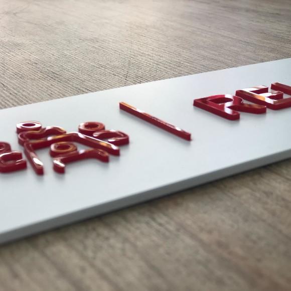 Placa de Identificação de Sala - Modelo Caulim Personalizado