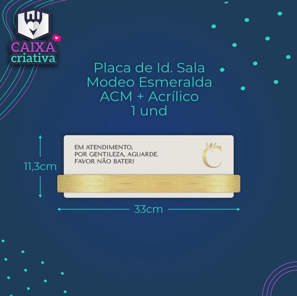 Placa de Identificação de Sala - Modelo Esmeralda