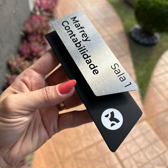 Placa de Identificação de Sala - Modelo Mini Onix Inox