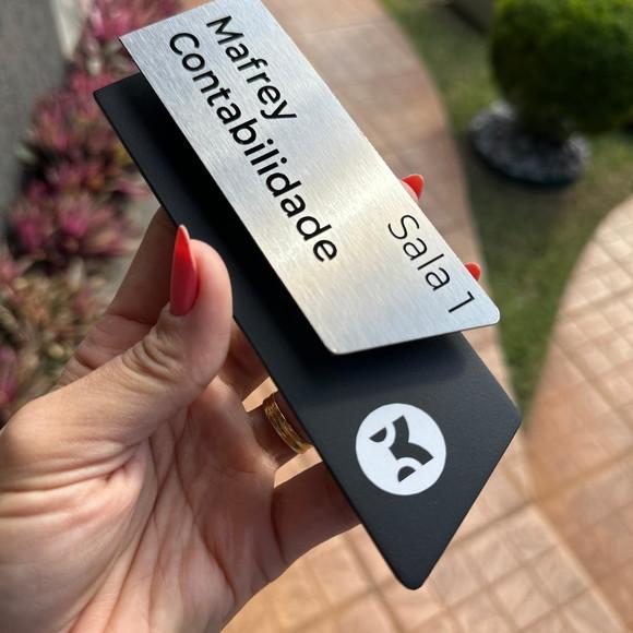 Placa de Identificação de Sala - Modelo Mini Onix Inox