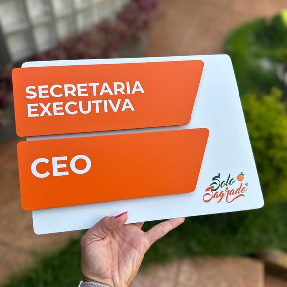 Placa de Identificação de Sala - Modelo Onix Acm Dupla