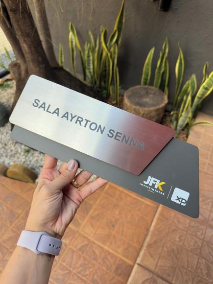Placa de Identificação de Sala - Modelo Onix Inox