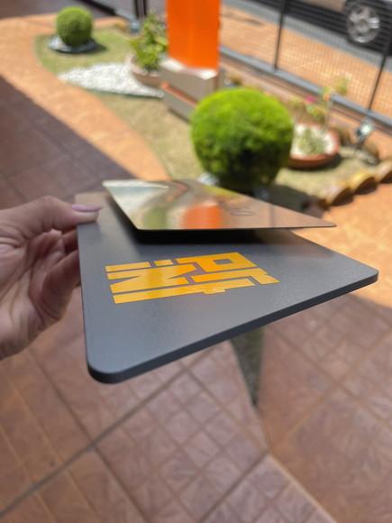 Placa de Identificação de Sala - Modelo Onix Inox