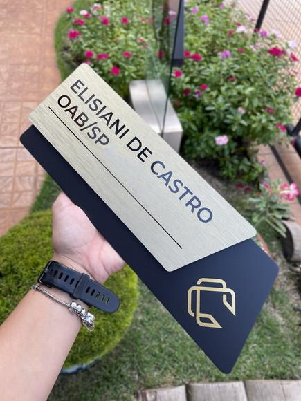 Placa de Identificação de Sala - Modelo Onix Inox