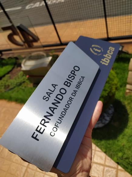 Placa de Identificação de Sala - Modelo Onix Inox