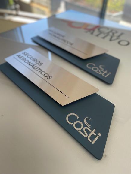 Placa de Identificação de Sala - Modelo Onix Inox