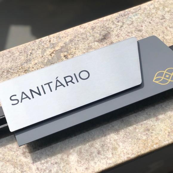 Placa de Identificação de Sala - Modelo Onix Inox