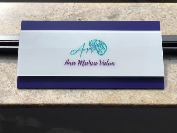 Placa de Identificação de Sala-modelo Topázio Acrílico 30x15