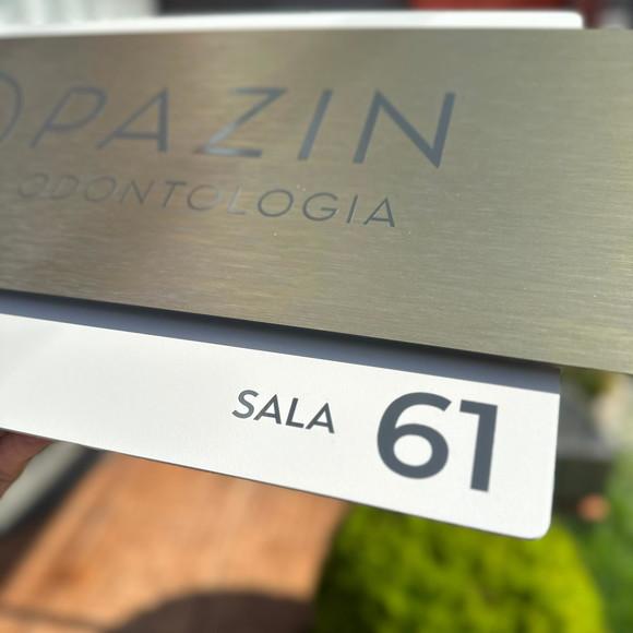 Placa de Identificação de Sala-modelo Topázio Acrílico 42x24
