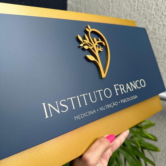 Placa de Identificação de Sala-modelo Topázio Acrílico 42x24