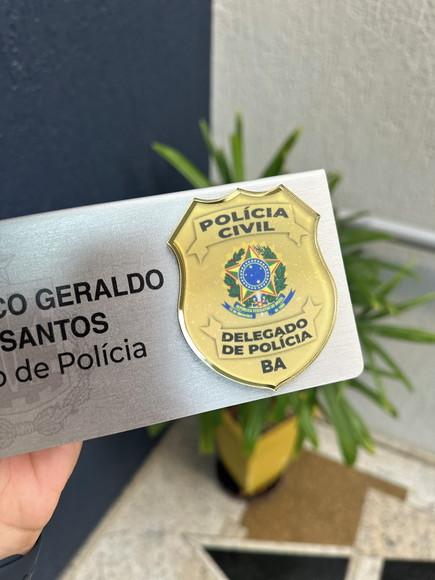 Placa de Identificação Delegado - Inox 25x10
