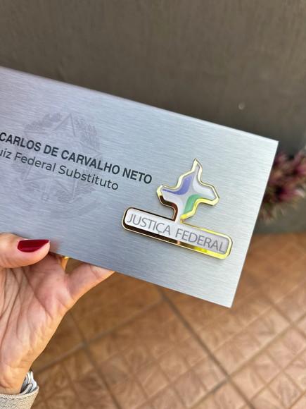 Placa de Identificação Juíz - Inox 25x10