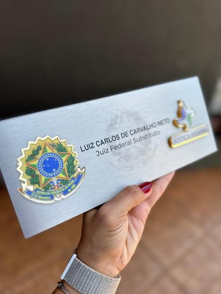 Placa de Identificação Juíz - Inox 25x10