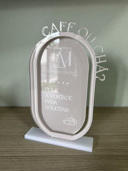 Placa de Mesa Café - Personalizada