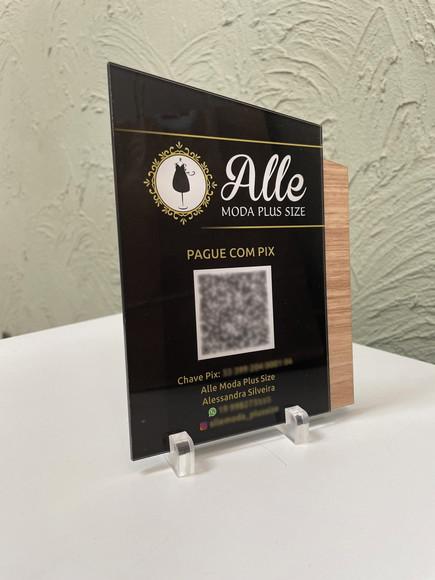 Placa de Pix - Modelo Mini Calcita mdf e Acrílico