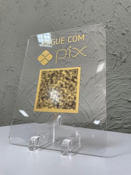 Placa de Pix - Modelo Mini Quartzo Acrílico