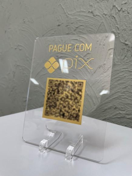 Placa de Pix - Modelo Mini Quartzo Acrílico