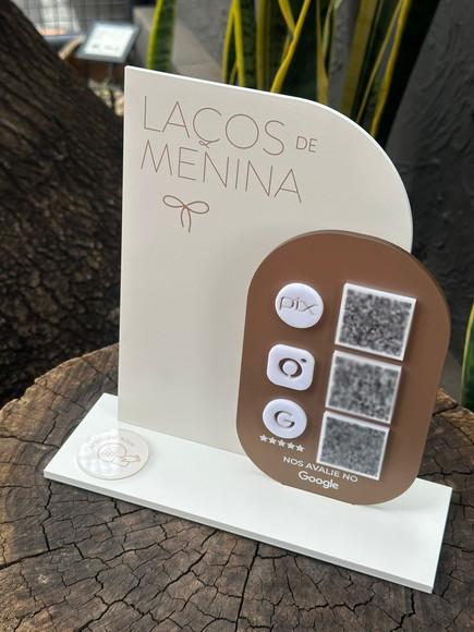 Placa de Pix com Tag Nfc - Personalizada 3 - Laços de Menina