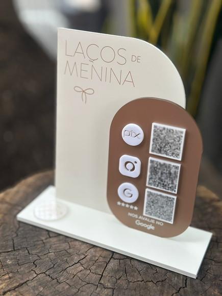 Placa de Pix com Tag Nfc - Personalizada 3 - Laços de Menina