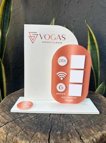 Placa de Pix com Tag Nfc - Personalizada 3-vogas Odontologia