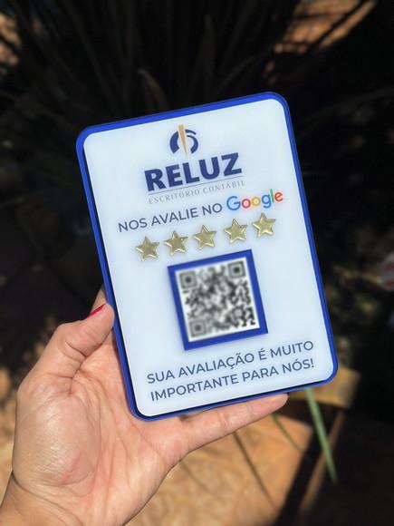 Placa de Qr Code - Modelo Mini Quartzo Acrílico - Reluz