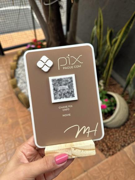 Placa de Qr Code - Modelo Mini Quartzo Acrílico - Mh