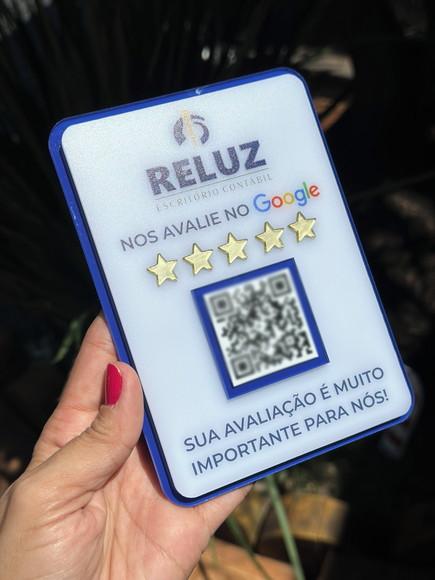 Placa de Qr Code - Modelo Mini Quartzo Acrílico - Reluz