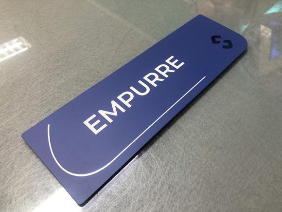 Placa de Sinalização - Puxe - Empurre - Modelo Caulim 31x9