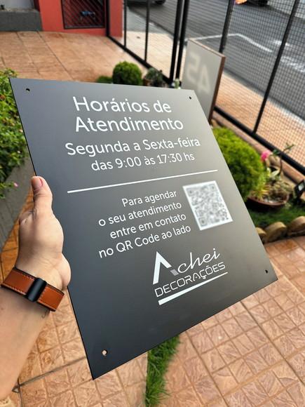 Placa Horário de Atendimento em Acm - 35x40