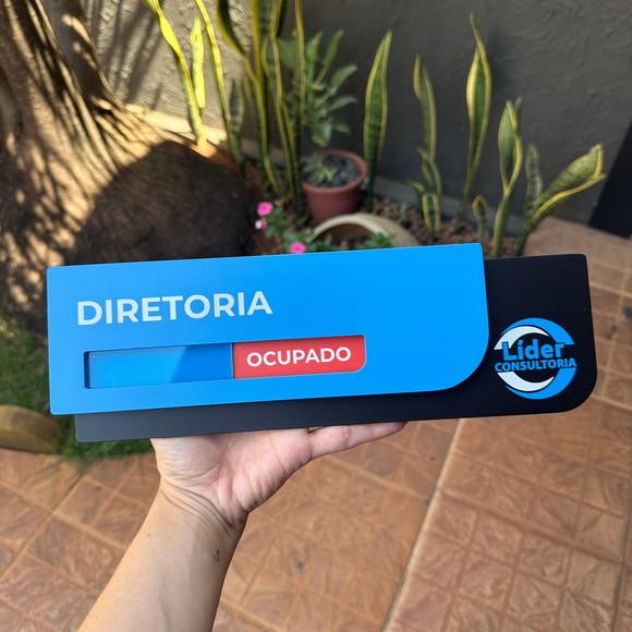 Placa Identificação de Sala - Modelo Ametista Flag