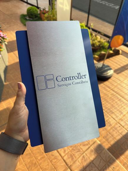 Placa Modelo Topázio Personalizada - Acm +inox 20x32