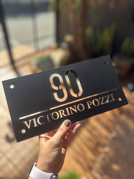 Placa Residencial Algarismo Vazado - 15x30cm
