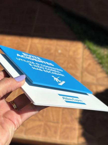 Placa Sinalização Utilize o Corrimão - Modelo Ágata